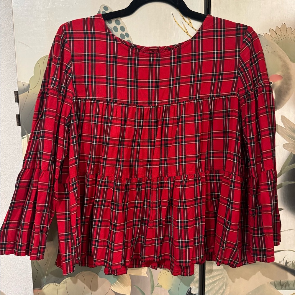 Plaid Madewell Red Plaid Women's Top